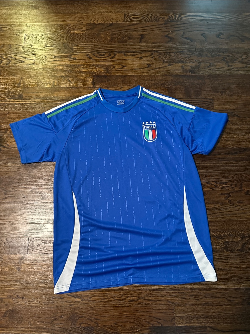 Blue Italia Soccer Jersey with Shield Crest